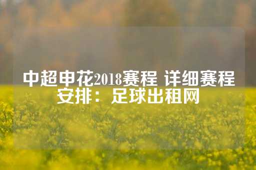 中超申花2018赛程 详细赛程安排：足球出租网-第1张图片-皇冠信用盘出租