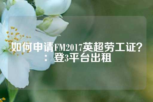 如何申请FM2017英超劳工证？：登3平台出租