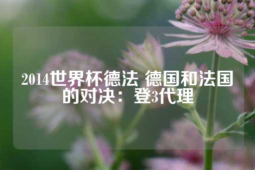 2014世界杯德法 德国和法国的对决：登3代理-第1张图片-皇冠信用盘出租