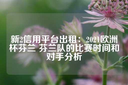 新2信用平台出租：2021欧洲杯芬兰 芬兰队的比赛时间和对手分析