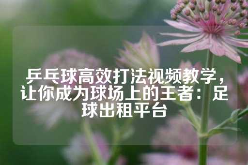 乒乓球高效打法视频教学，让你成为球场上的王者：足球出租平台-第1张图片-皇冠信用盘出租