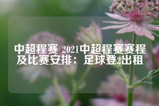 中超程赛 2021中超程赛赛程及比赛安排：足球登2出租-第1张图片-皇冠信用盘出租