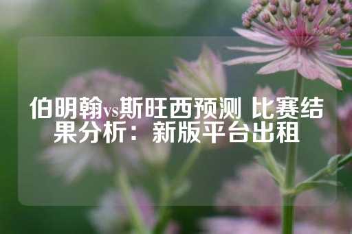 伯明翰vs斯旺西预测 比赛结果分析：新版平台出租