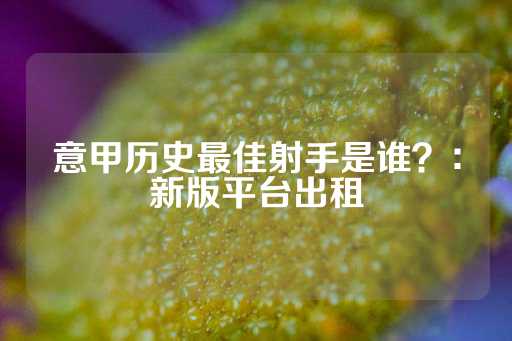 意甲历史最佳射手是谁？：新版平台出租-第1张图片-皇冠信用盘出租