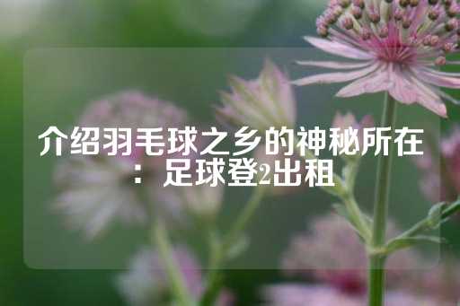 介绍羽毛球之乡的神秘所在：足球登2出租