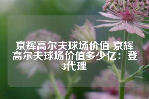 京辉高尔夫球场价值 京辉高尔夫球场价值多少亿：登3代理-第1张图片-皇冠信用盘出租