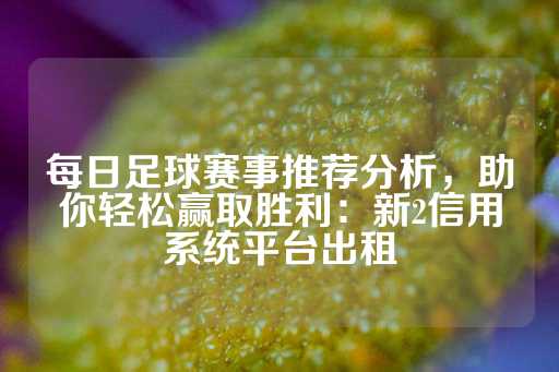 每日足球赛事推荐分析，助你轻松赢取胜利：新2信用系统平台出租