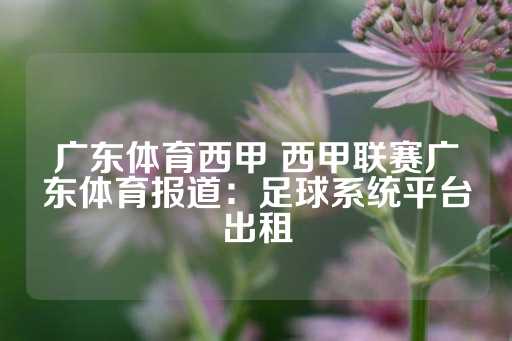 广东体育西甲 西甲联赛广东体育报道：足球系统平台出租-第1张图片-皇冠信用盘出租