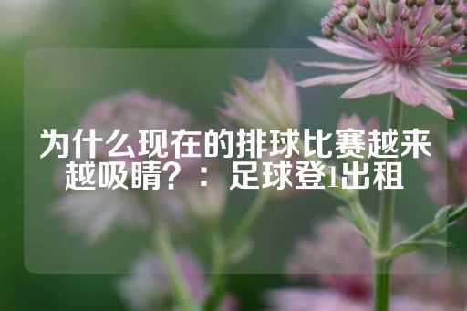 为什么现在的排球比赛越来越吸睛？：足球登1出租