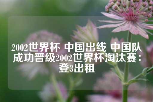 2002世界杯 中国出线 中国队成功晋级2002世界杯淘汰赛：登3出租-第1张图片-皇冠信用盘出租