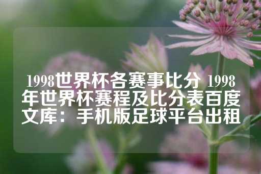 1998世界杯各赛事比分 1998年世界杯赛程及比分表百度文库：手机版足球平台出租