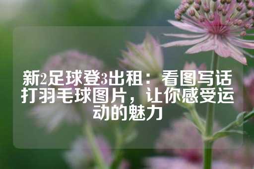 新2足球登3出租：看图写话打羽毛球图片，让你感受运动的魅力