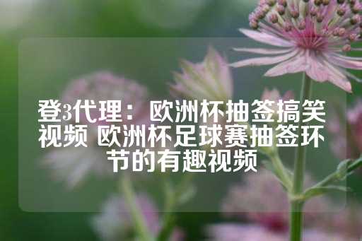 登3代理：欧洲杯抽签搞笑视频 欧洲杯足球赛抽签环节的有趣视频