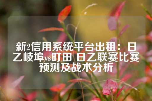 新2信用系统平台出租：日乙岐埠vs町田 日乙联赛比赛预测及战术分析