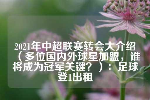 2021年中超联赛转会大介绍（多位国内外球星加盟，谁将成为冠军关键？）：足球登1出租-第1张图片-皇冠信用盘出租