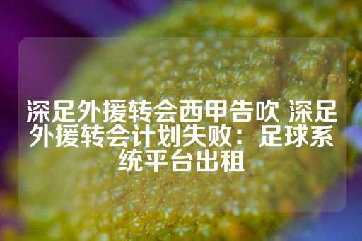 深足外援转会西甲告吹 深足外援转会计划失败：足球系统平台出租