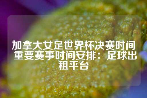 加拿大女足世界杯决赛时间 重要赛事时间安排：足球出租平台