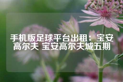 手机版足球平台出租：宝安高尔夫 宝安高尔夫城五期