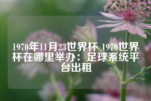 1970年11月23世界杯 1970世界杯在哪里举办：足球系统平台出租