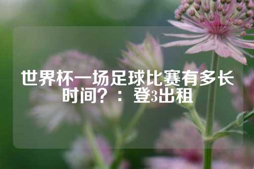 世界杯一场足球比赛有多长时间？：登3出租