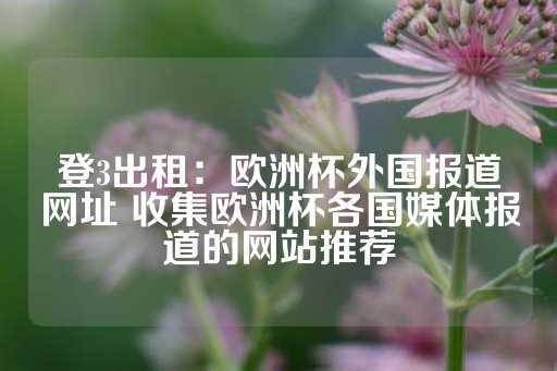 登3出租：欧洲杯外国报道网址 收集欧洲杯各国媒体报道的网站推荐-第1张图片-皇冠信用盘出租