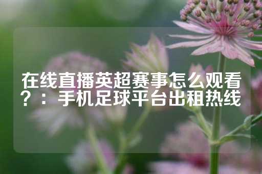 在线直播英超赛事怎么观看？：手机足球平台出租热线-第1张图片-皇冠信用盘出租