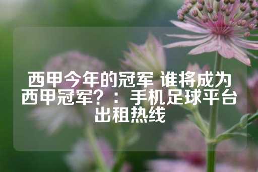 西甲今年的冠军 谁将成为西甲冠军？：手机足球平台出租热线-第1张图片-皇冠信用盘出租