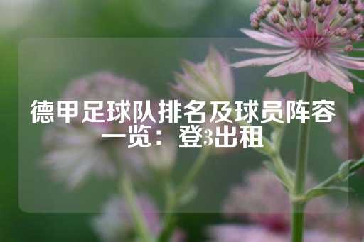 德甲足球队排名及球员阵容一览：登3出租