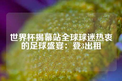 世界杯揭幕站全球球迷热衷的足球盛宴：登3出租