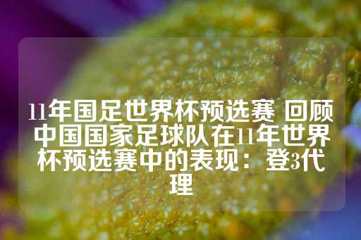 11年国足世界杯预选赛 回顾中国国家足球队在11年世界杯预选赛中的表现：登3代理-第1张图片-皇冠信用盘出租