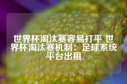 世界杯淘汰赛容易打平 世界杯淘汰赛机制：足球系统平台出租