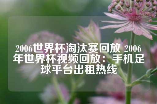 2006世界杯淘汰赛回放 2006年世界杯视频回放：手机足球平台出租热线-第1张图片-皇冠信用盘出租