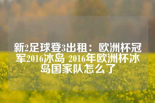 新2足球登3出租：欧洲杯冠军2016冰岛 2016年欧洲杯冰岛国家队怎么了-第1张图片-皇冠信用盘出租