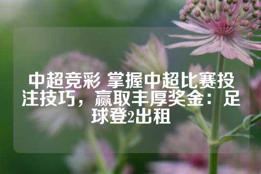 中超竞彩 掌握中超比赛投注技巧，赢取丰厚奖金：足球登2出租-第1张图片-皇冠信用盘出租