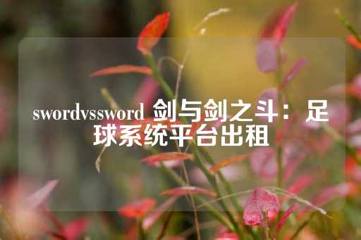 swordvssword 剑与剑之斗：足球系统平台出租