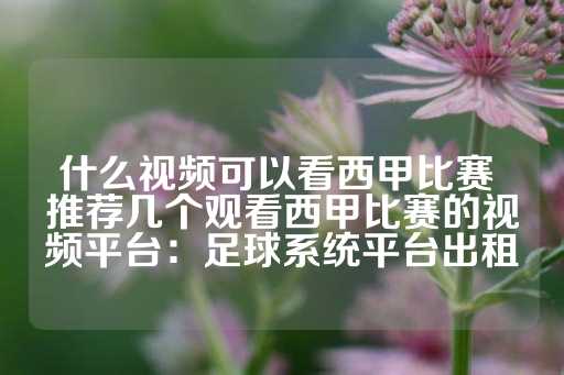 什么视频可以看西甲比赛 推荐几个观看西甲比赛的视频平台：足球系统平台出租