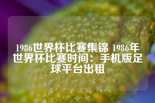 1986世界杯比赛集锦 1986年世界杯比赛时间：手机版足球平台出租