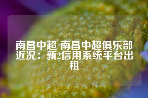 南昌中超 南昌中超俱乐部近况：新2信用系统平台出租