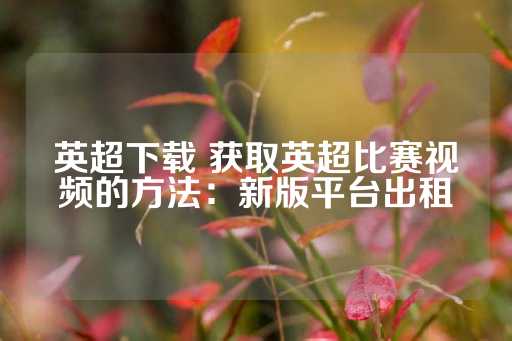 英超下载 获取英超比赛视频的方法：新版平台出租