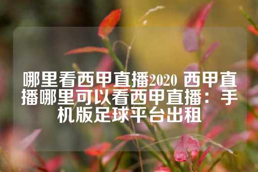 哪里看西甲直播2020 西甲直播哪里可以看西甲直播：手机版足球平台出租-第1张图片-皇冠信用盘出租