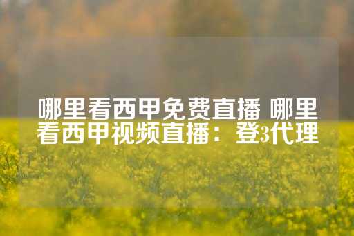 哪里看西甲免费直播 哪里看西甲视频直播：登3代理-第1张图片-皇冠信用盘出租