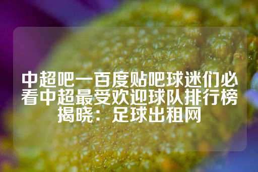 中超吧一百度贴吧球迷们必看中超最受欢迎球队排行榜揭晓：足球出租网-第1张图片-皇冠信用盘出租