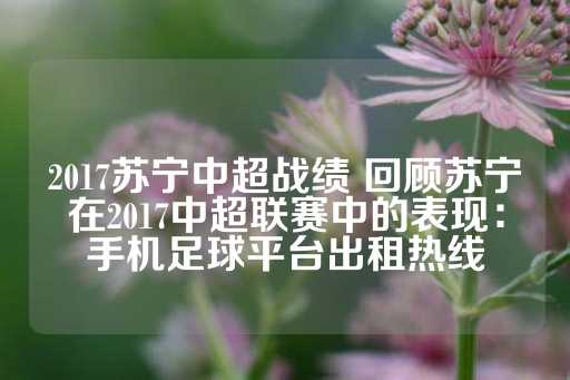 2017苏宁中超战绩 回顾苏宁在2017中超联赛中的表现：手机足球平台出租热线-第1张图片-皇冠信用盘出租