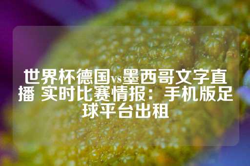 世界杯德国vs墨西哥文字直播 实时比赛情报：手机版足球平台出租-第1张图片-皇冠信用盘出租