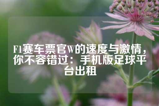 F1赛车票官W的速度与激情，你不容错过：手机版足球平台出租