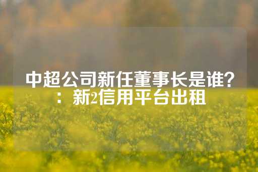 中超公司新任董事长是谁？：新2信用平台出租-第1张图片-皇冠信用盘出租