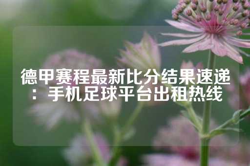 德甲赛程最新比分结果速递：手机足球平台出租热线-第1张图片-皇冠信用盘出租