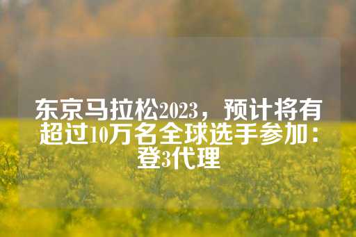 东京马拉松2023，预计将有超过10万名全球选手参加：登3代理