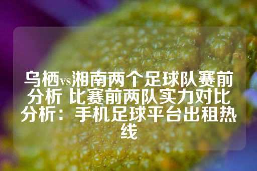 乌栖vs湘南两个足球队赛前分析 比赛前两队实力对比分析：手机足球平台出租热线-第1张图片-皇冠信用盘出租