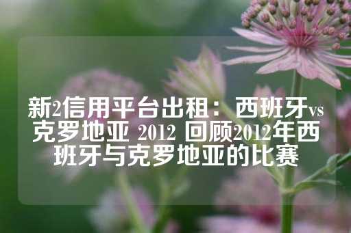 新2信用平台出租：西班牙vs克罗地亚 2012 回顾2012年西班牙与克罗地亚的比赛